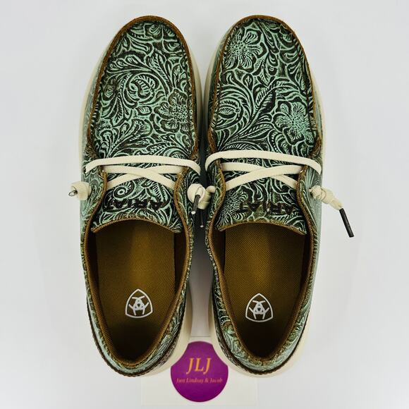 Ariat Women's Hilo Vintage Turquoise Embossed Leather Slip On Shoes Size 7.5 - Picture 9 of 11